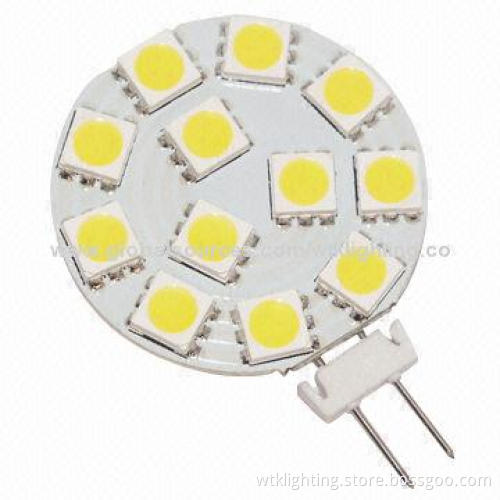 LED Chip for G4 Base, with 10 SMD 5050 LEDs and Daylight White Fluorescent Color/Pins on Back Side